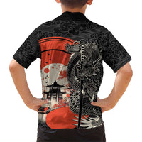 Japanese Dragon Katana Enso Kid Hawaiian Shirt Japan Pagoda Seamless Cloud - Wonder Print Shop