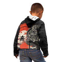 Japanese Dragon Katana Enso Kid Hoodie Japan Pagoda Seamless Cloud - Wonder Print Shop