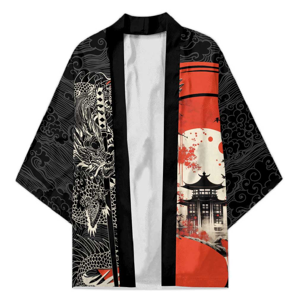 Japanese Dragon Katana Enso Kimono Japan Pagoda Seamless Cloud - Wonder Print Shop