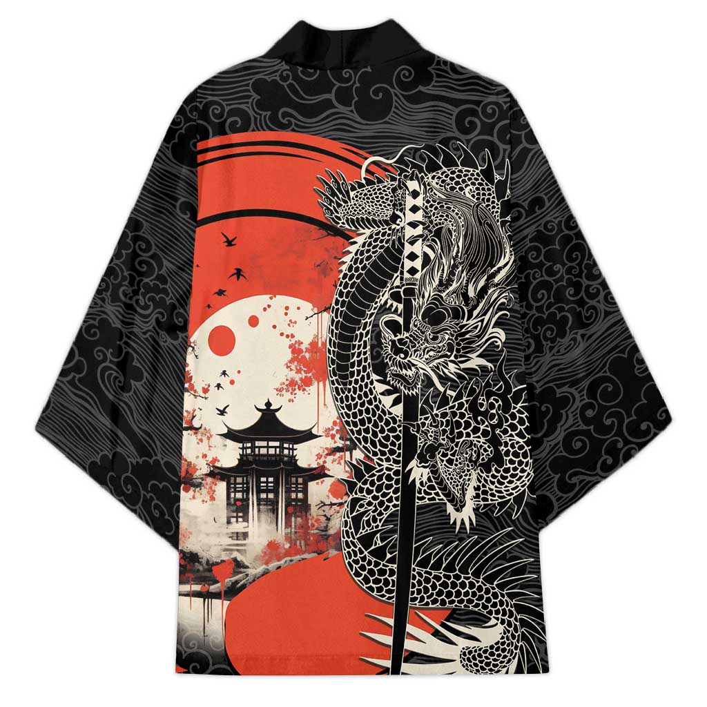 Japanese Dragon Katana Enso Kimono Japan Pagoda Seamless Cloud - Wonder Print Shop