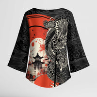 Japanese Dragon Katana Enso Kimono Sleeve Blouse Japan Pagoda Seamless Cloud - Wonder Print Shop
