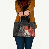 Japanese Dragon Katana Enso Leather Bag Japan Pagoda Seamless Cloud - Wonder Print Shop