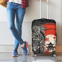 Japanese Dragon Katana Enso Luggage Cover Japan Pagoda Seamless Cloud - Wonder Print Shop