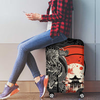 Japanese Dragon Katana Enso Luggage Cover Japan Pagoda Seamless Cloud - Wonder Print Shop