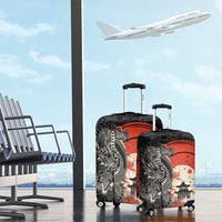 Japanese Dragon Katana Enso Luggage Cover Japan Pagoda Seamless Cloud - Wonder Print Shop