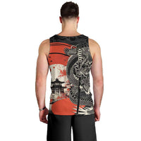 Japanese Dragon Katana Enso Men Tank Top Japan Pagoda Seamless Cloud - Wonder Print Shop
