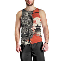 Japanese Dragon Katana Enso Men Tank Top Japan Pagoda Seamless Cloud - Wonder Print Shop