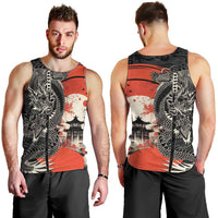 Japanese Dragon Katana Enso Men Tank Top Japan Pagoda Seamless Cloud - Wonder Print Shop