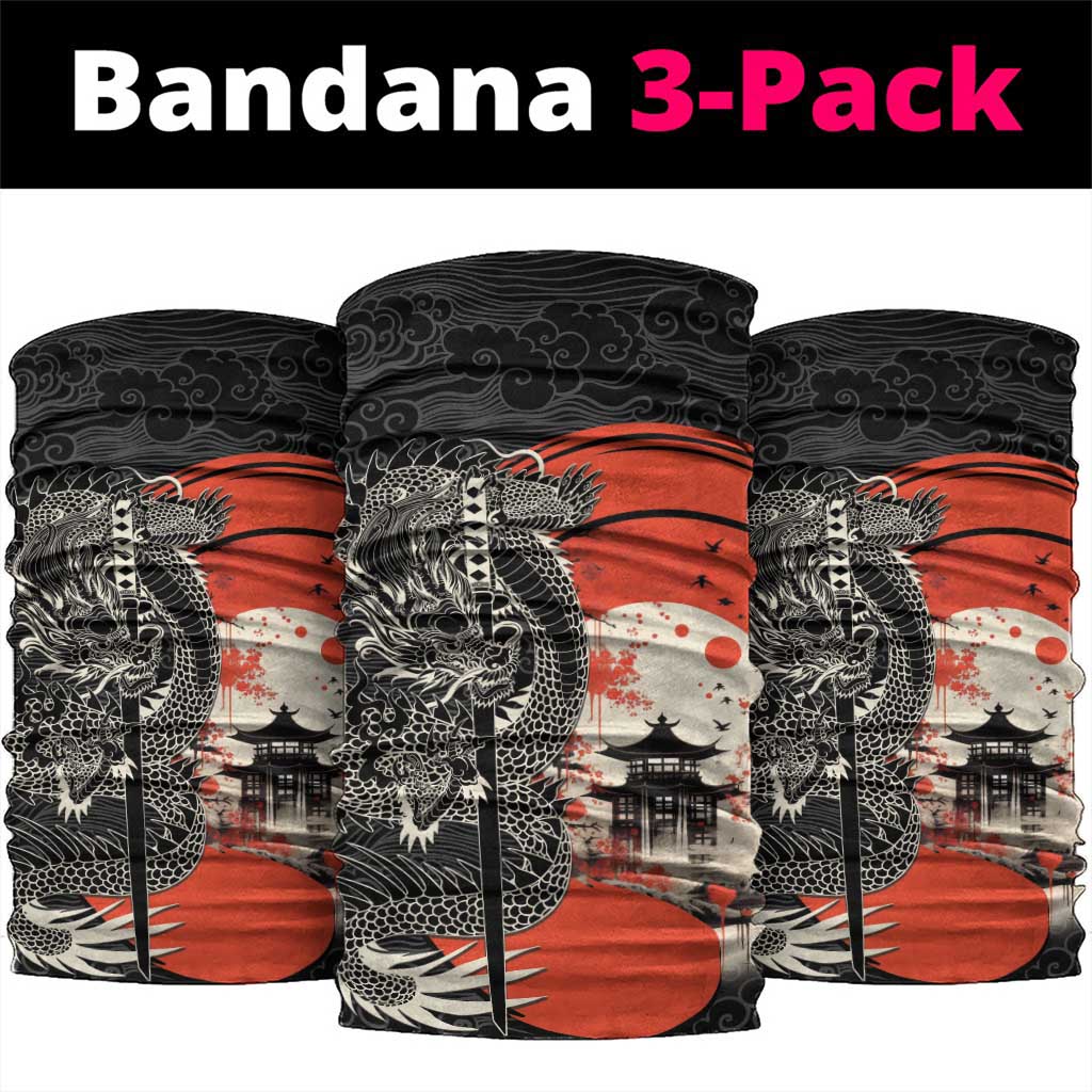 Japanese Dragon Katana Enso Neck Gaiter Japan Pagoda Seamless Cloud - Wonder Print Shop