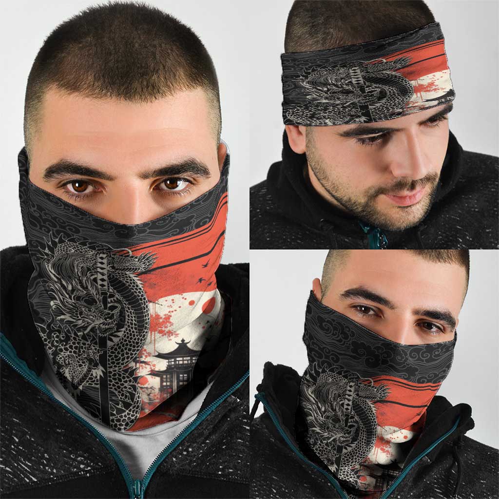 Japanese Dragon Katana Enso Neck Gaiter Japan Pagoda Seamless Cloud - Wonder Print Shop