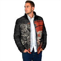 Japanese Dragon Katana Enso Padded Jacket Japan Pagoda Seamless Cloud - Wonder Print Shop
