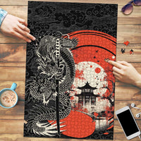 Japanese Dragon Katana Enso Puzzle Japan Pagoda Seamless Cloud - Wonder Print Shop