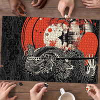 Japanese Dragon Katana Enso Puzzle Japan Pagoda Seamless Cloud - Wonder Print Shop