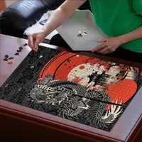 Japanese Dragon Katana Enso Puzzle Japan Pagoda Seamless Cloud - Wonder Print Shop