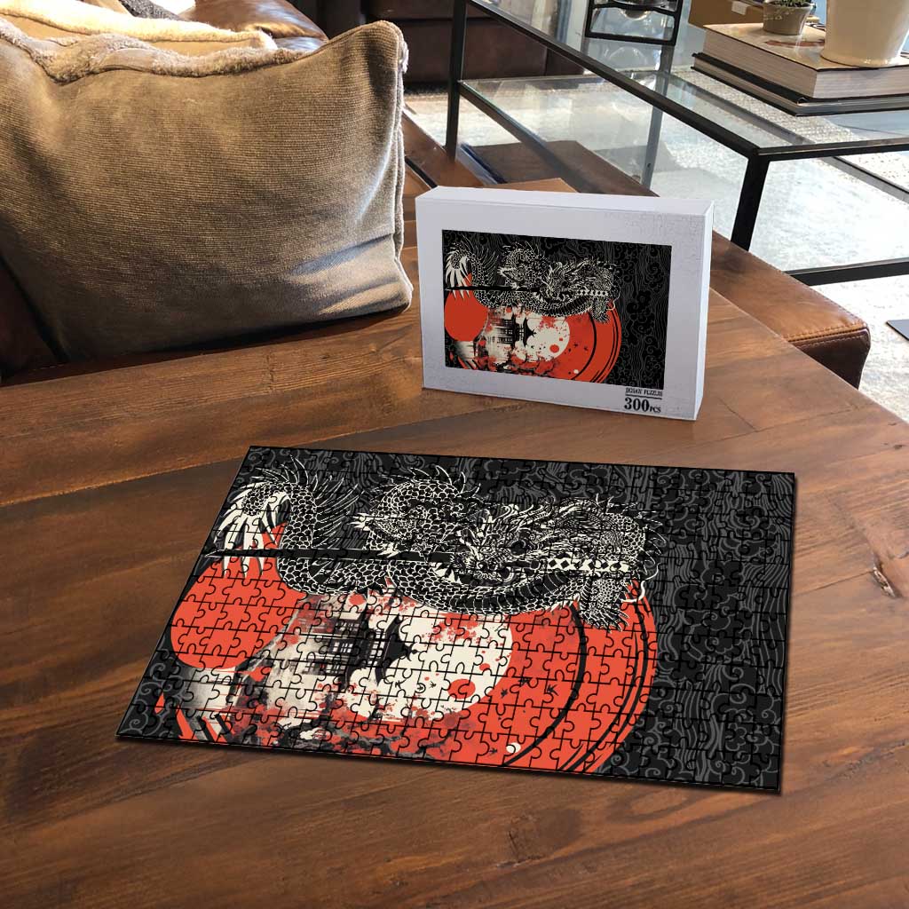 Japanese Dragon Katana Enso Puzzle Japan Pagoda Seamless Cloud - Wonder Print Shop