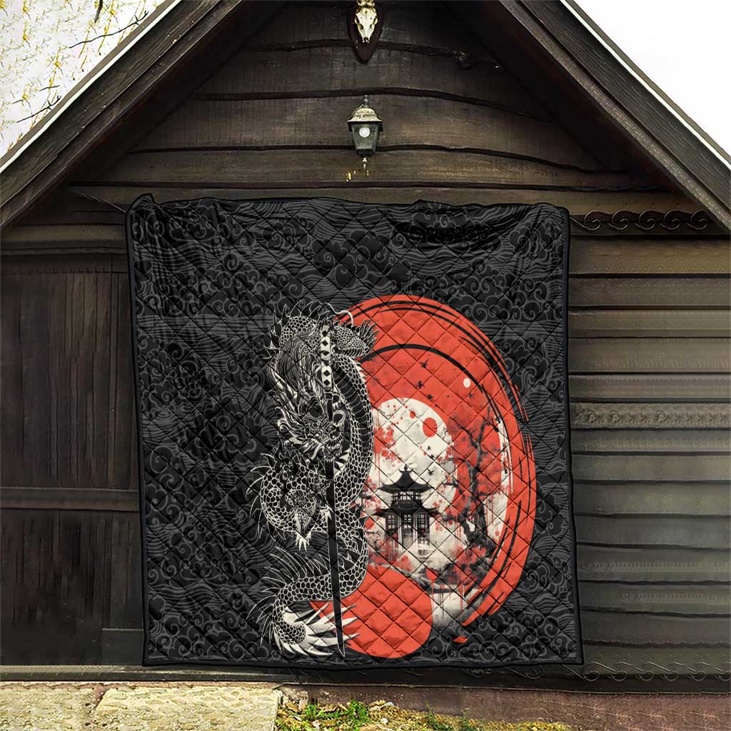 Japanese Dragon Katana Enso Quilt Japan Pagoda Seamless Cloud - Wonder Print Shop