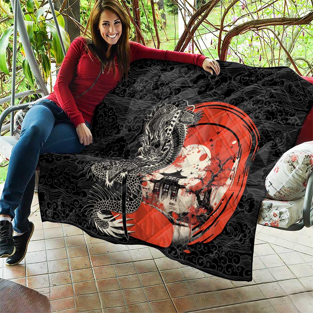Japanese Dragon Katana Enso Quilt Japan Pagoda Seamless Cloud - Wonder Print Shop