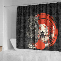 Japanese Dragon Katana Enso Shower Curtain Japan Pagoda Seamless Cloud - Wonder Print Shop