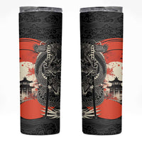 Japanese Dragon Katana Enso Skinny Tumbler Japan Pagoda Seamless Cloud - Wonder Print Shop