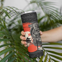 Japanese Dragon Katana Enso Skinny Tumbler Japan Pagoda Seamless Cloud - Wonder Print Shop