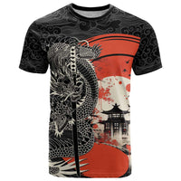 Japanese Dragon Katana Enso T Shirt Japan Pagoda Seamless Cloud - Wonder Print Shop