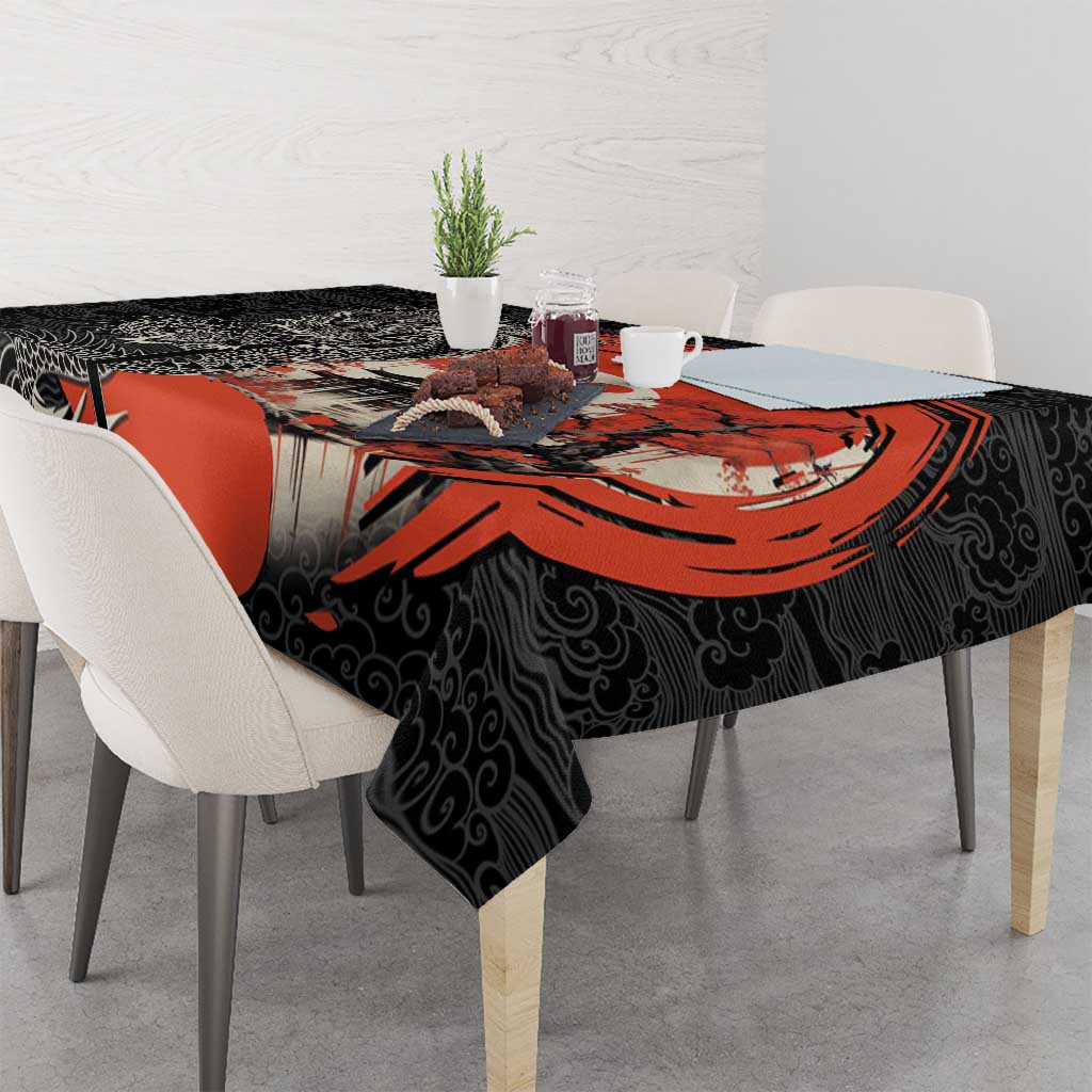 Japanese Dragon Katana Enso Tablecloth Japan Pagoda Seamless Cloud - Wonder Print Shop