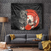 Japanese Dragon Katana Enso Tapestry Japan Pagoda Seamless Cloud - Wonder Print Shop