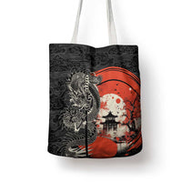 Japanese Dragon Katana Enso Tote Bag Japan Pagoda Seamless Cloud - Wonder Print Shop