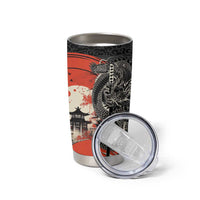 Japanese Dragon Katana Enso Tumbler Cup Japan Pagoda Seamless Cloud - Wonder Print Shop