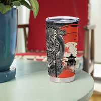 Japanese Dragon Katana Enso Tumbler Cup Japan Pagoda Seamless Cloud - Wonder Print Shop