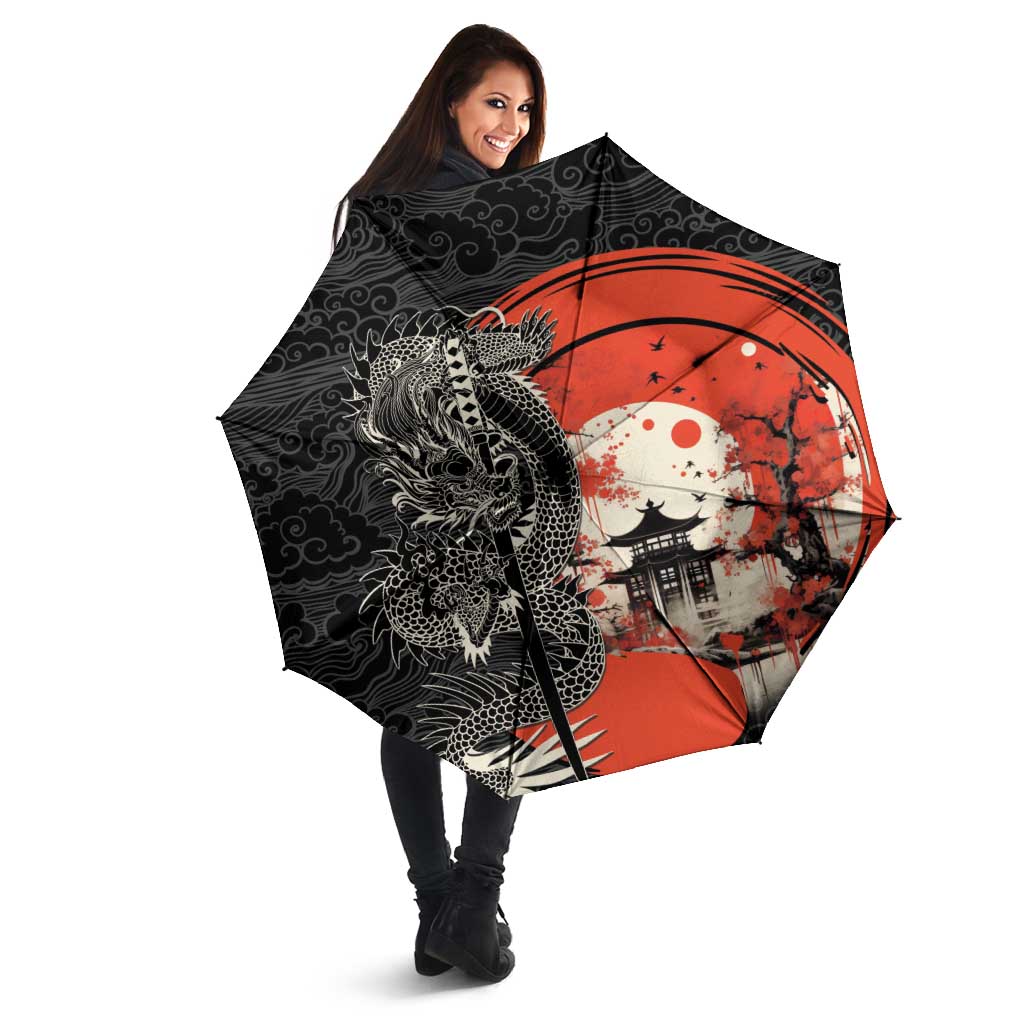 Japanese Dragon Katana Enso Umbrella Japan Pagoda Seamless Cloud - Wonder Print Shop