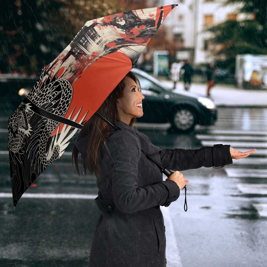 Japanese Dragon Katana Enso Umbrella Japan Pagoda Seamless Cloud - Wonder Print Shop