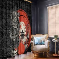 Japanese Dragon Katana Enso Window Curtain Japan Pagoda Seamless Cloud - Wonder Print Shop