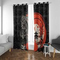 Japanese Dragon Katana Enso Window Curtain Japan Pagoda Seamless Cloud - Wonder Print Shop