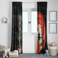 Japanese Dragon Katana Enso Window Curtain Japan Pagoda Seamless Cloud - Wonder Print Shop