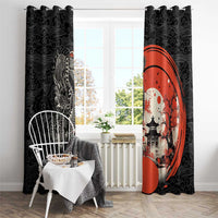 Japanese Dragon Katana Enso Window Curtain Japan Pagoda Seamless Cloud - Wonder Print Shop