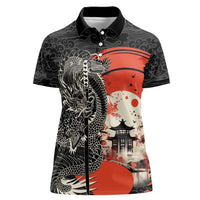 Japanese Dragon Katana Enso Women Polo Shirt Japan Pagoda Seamless Cloud - Wonder Print Shop
