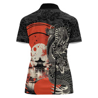 Japanese Dragon Katana Enso Women Polo Shirt Japan Pagoda Seamless Cloud - Wonder Print Shop