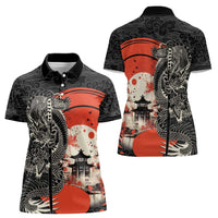 Japanese Dragon Katana Enso Women Polo Shirt Japan Pagoda Seamless Cloud - Wonder Print Shop
