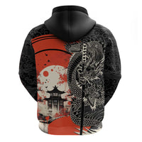 Japanese Dragon Katana Enso Zip Hoodie Japan Pagoda Seamless Cloud - Wonder Print Shop