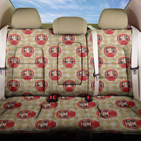 Japanese Daruma Doll Back Car Seat Cover Palaka With Seamless Bamboo Pattern - Wonder Print Shop