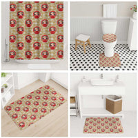Japanese Daruma Doll Bathroom Set Palaka With Seamless Bamboo Pattern - Wonder Print Shop