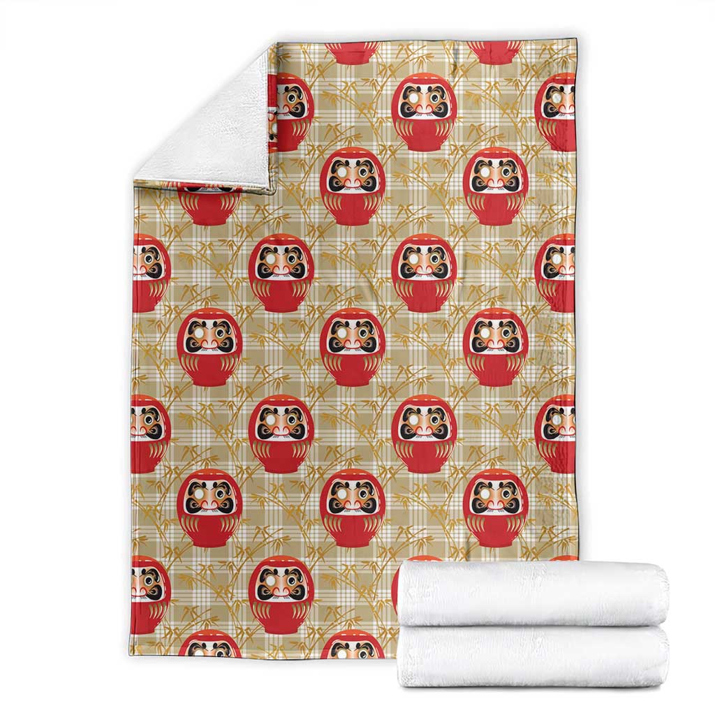 Japanese Daruma Doll Blanket Palaka With Seamless Bamboo Pattern - Wonder Print Shop