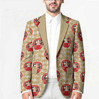 Japanese Daruma Doll Blazer Palaka With Seamless Bamboo Pattern - Wonder Print Shop
