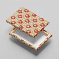 Japanese Daruma Doll Canvas Wall Art Palaka With Seamless Bamboo Pattern - Wonder Print Shop