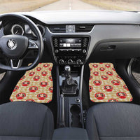Japanese Daruma Doll Car Mats Palaka With Seamless Bamboo Pattern - Wonder Print Shop