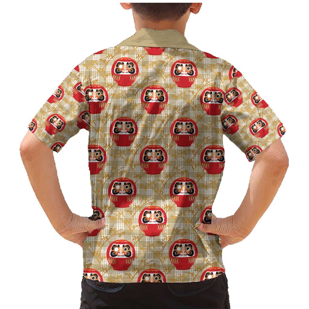 Japanese Daruma Doll Family Matching Mermaid Dress and Hawaiian Shirt Palaka With Seamless Bamboo Pattern - Wonder Print Shop