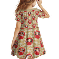 Japanese Daruma Doll Family Matching Mermaid Dress and Hawaiian Shirt Palaka With Seamless Bamboo Pattern - Wonder Print Shop