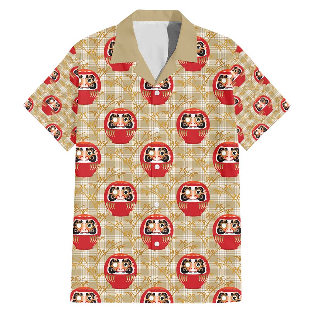 Japanese Daruma Doll Family Matching Mermaid Dress and Hawaiian Shirt Palaka With Seamless Bamboo Pattern - Wonder Print Shop