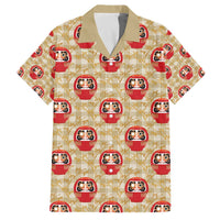 Japanese Daruma Doll Family Matching Off The Shoulder Long Sleeve Dress and Hawaiian Shirt Palaka With Seamless Bamboo Pattern - Wonder Print Shop